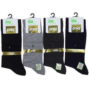Pola 4000-4020 Erkek Likralı Bambu Soket Çorap -Siyah-PAKET İÇİ TEK RENK