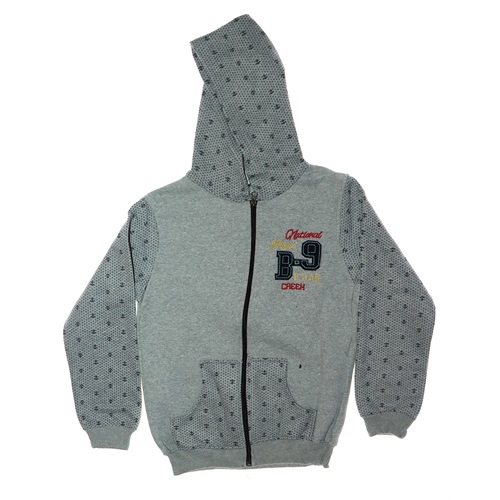 3025-Üçİplik Fermuarlı Kapşonlu Hırka*3-7 Yaş