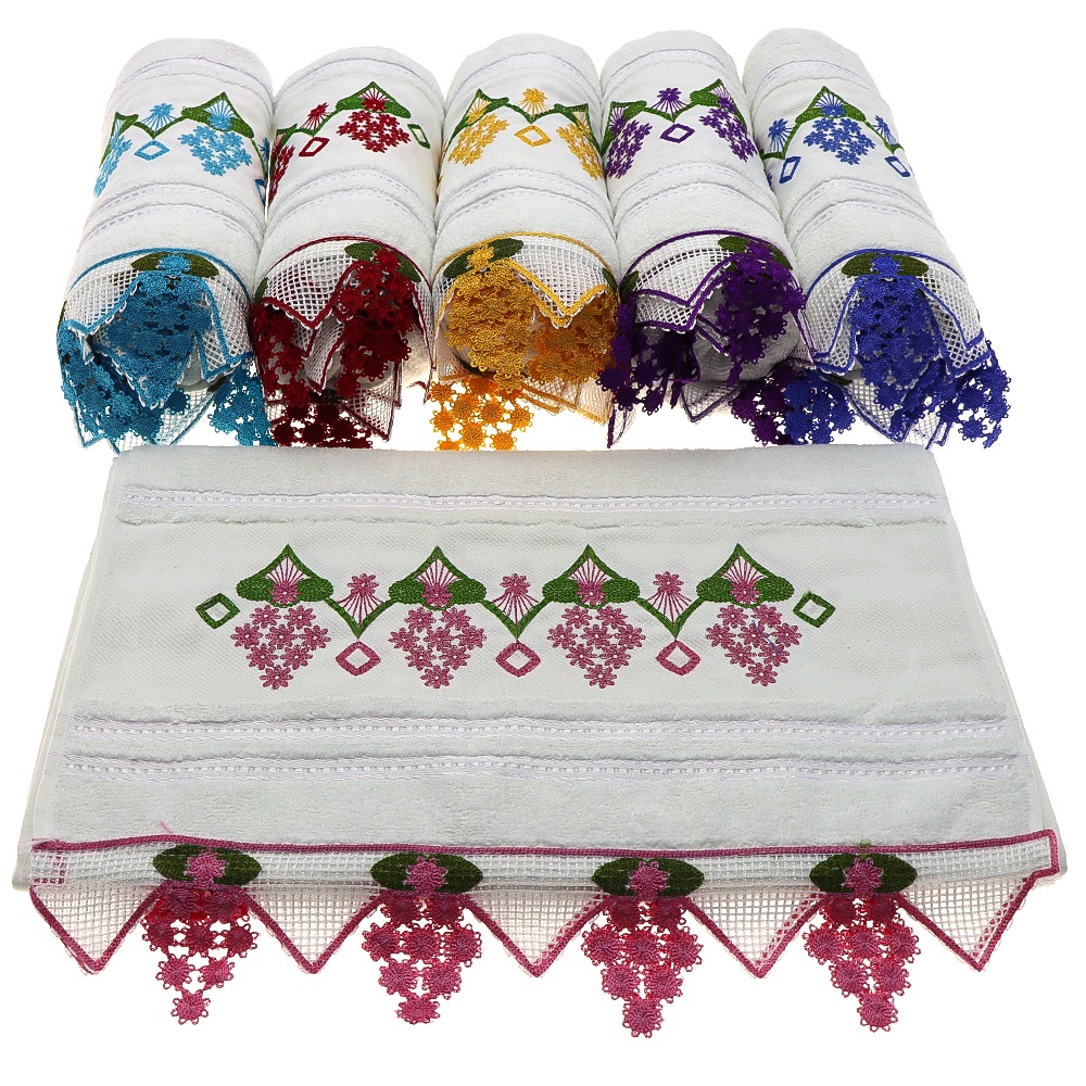 Goncagül 50x90 cm Dantelli El -Yüz Havlusu