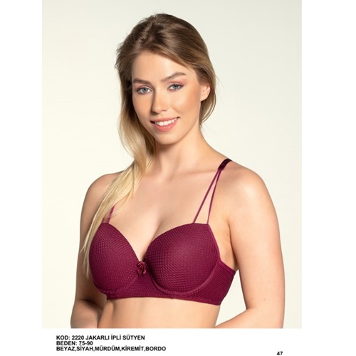 Billiza 2220 Bayan Yarım Kulak İp Askılı Destekli Sütyen - Beyaz - 75-80-85-90