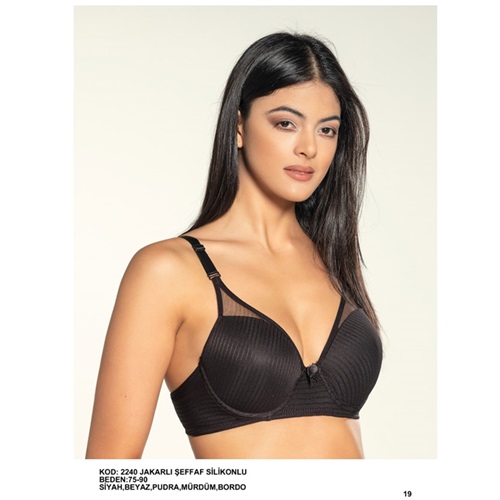 Billiza 2240 Bayan Destekli Yarım Kulaklı Şeffaf Sütyen 75-90 - Siyah - 75-80-85-90