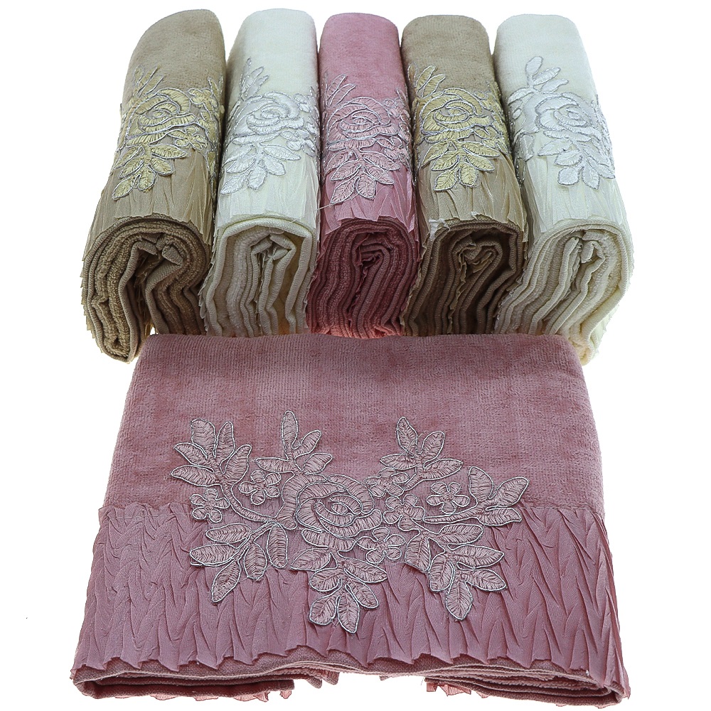 İfh Bukle Kadife Pliseli El Yüz Havlusu 50x90 cm