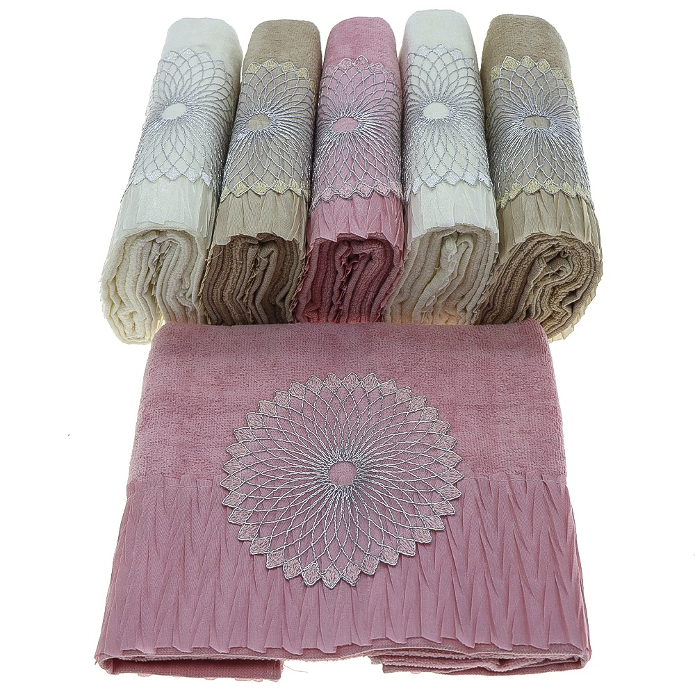 İfh Bukle Kadife Pliseli El Yüz Havlusu 50x90 cm