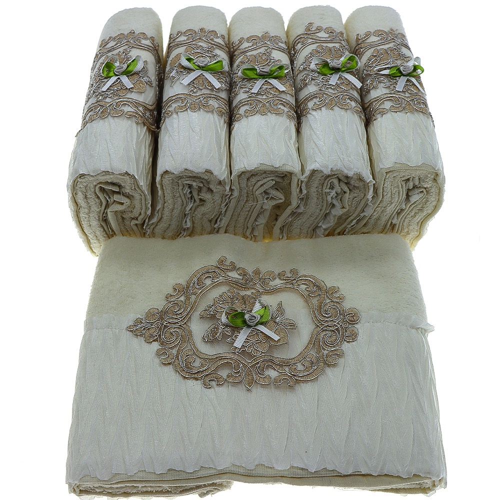 İfh Bukle Kadife Pliseli El Yüz Havlusu 50x90 cm