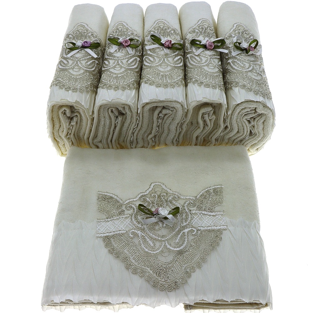 İfh Bukle Kadife Pliseli El Yüz Havlusu 50x90 cm