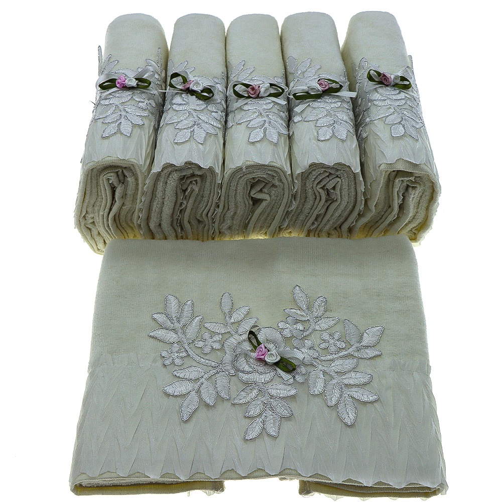 İfh Bukle Kadife Pliseli El Yüz Havlusu 50x90 cm