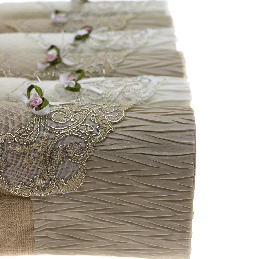 İfh Bukle Kadife Pliseli El Yüz Havlusu 50x90 cm