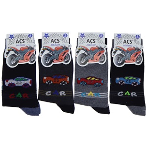 Aykutlu Açs Erkek Çocuk Likralı Desenli Dikişsiz Mevsimlik Soket Çorap