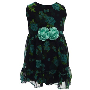 Leydi Lina 347 Kız Çocuk Şifon Güllü Elbise 1-3 Yaş