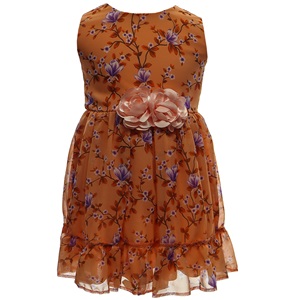 Leydi Lina 347 Kız Çocuk Şifon Güllü Elbise 1-3 Yaş