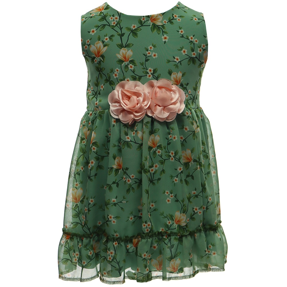 Leydi Lina 347 Kız Çocuk Şifon Güllü Elbise 1-3 Yaş