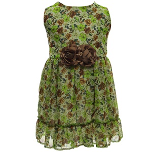 Leydi Lina 347 Kız Çocuk Şifon Güllü Elbise 1-3 Yaş