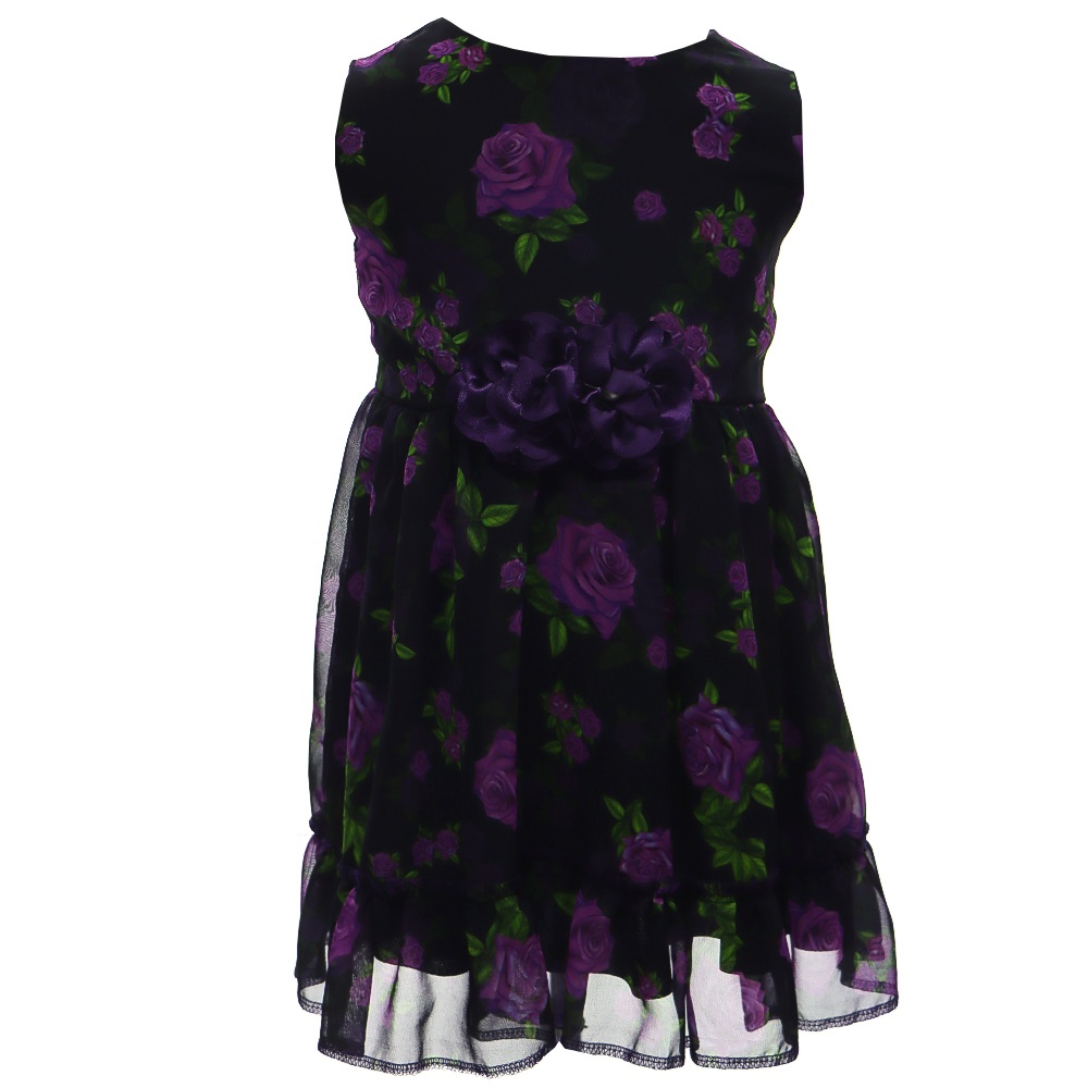 Leydi Lina 347 Kız Çocuk Şifon Güllü Elbise 1-3 Yaş