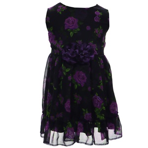 Leydi Lina 347 Kız Çocuk Şifon Güllü Elbise 1-3 Yaş