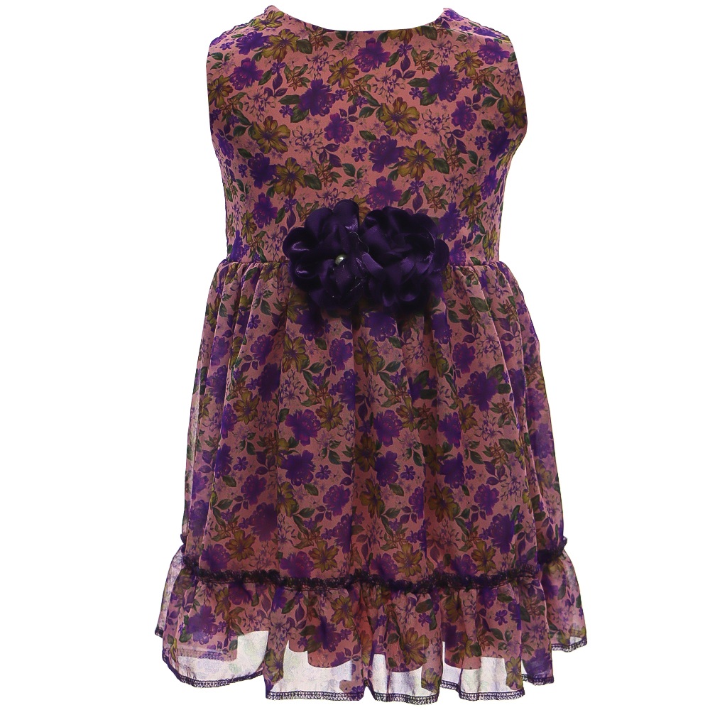 Leydi Lina 347 Kız Çocuk Şifon Güllü Elbise 1-3 Yaş