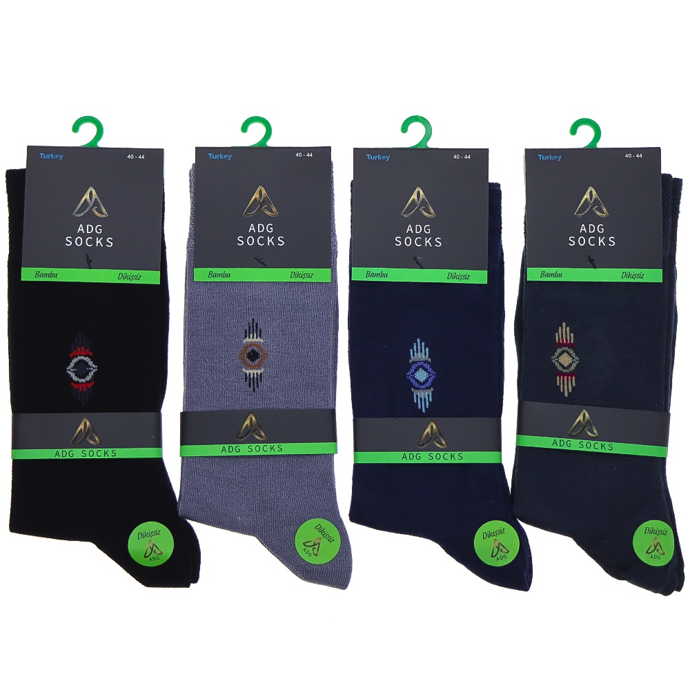 Adg 0018 Erkek Bambu Dikişsiz Likralı Soket Çorap