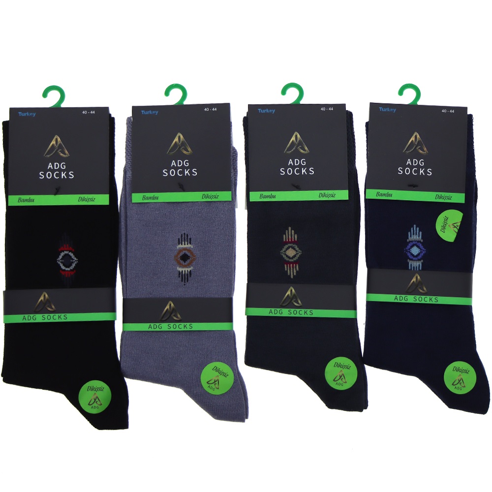 Adg 0018 Erkek Bambu Dikişsiz Likralı Soket Çorap