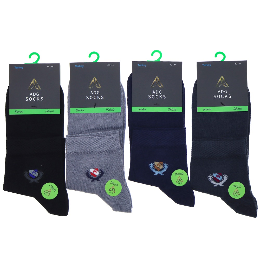 Adg 0017 Erkek Bambu Dikişsiz Likralı Yarım Konç Patik Çorap