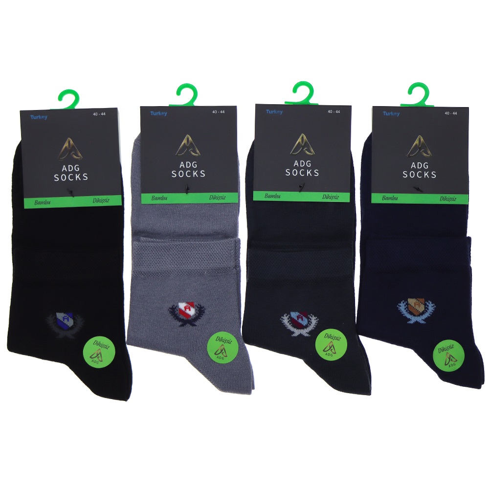 Adg 0017 Erkek Bambu Dikişsiz Likralı Yarım Konç Patik Çorap