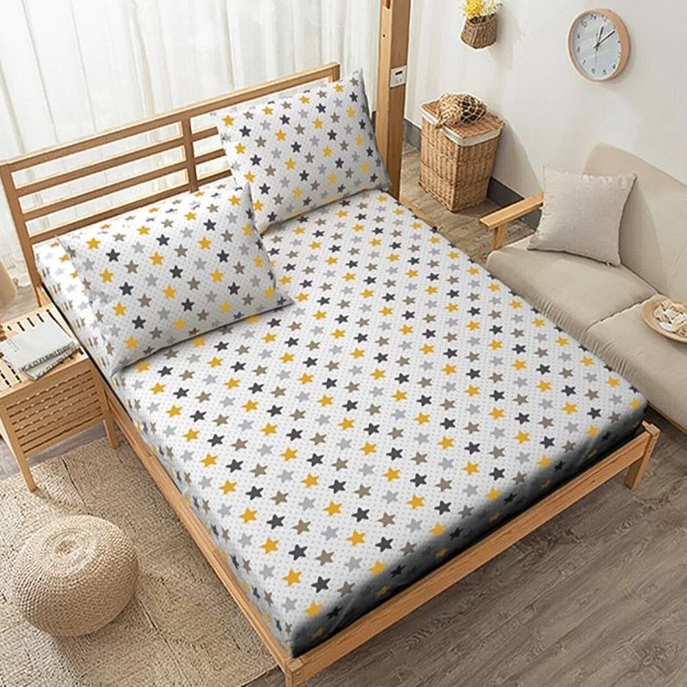 Almira Lastikli Desenli Battal Çarşaf Takımı 180x200 Cm