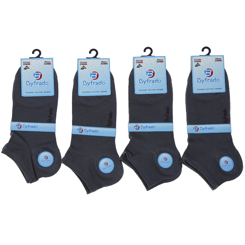 By Frado 9550 Erkek Penye Likralı Dikişsiz Takviyeli Yıkanmış Patik Çorap - Lacivert