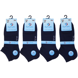 By Frado 9550 Erkek Penye Likralı Dikişsiz Takviyeli Yıkanmış Patik Çorap - Lacivert