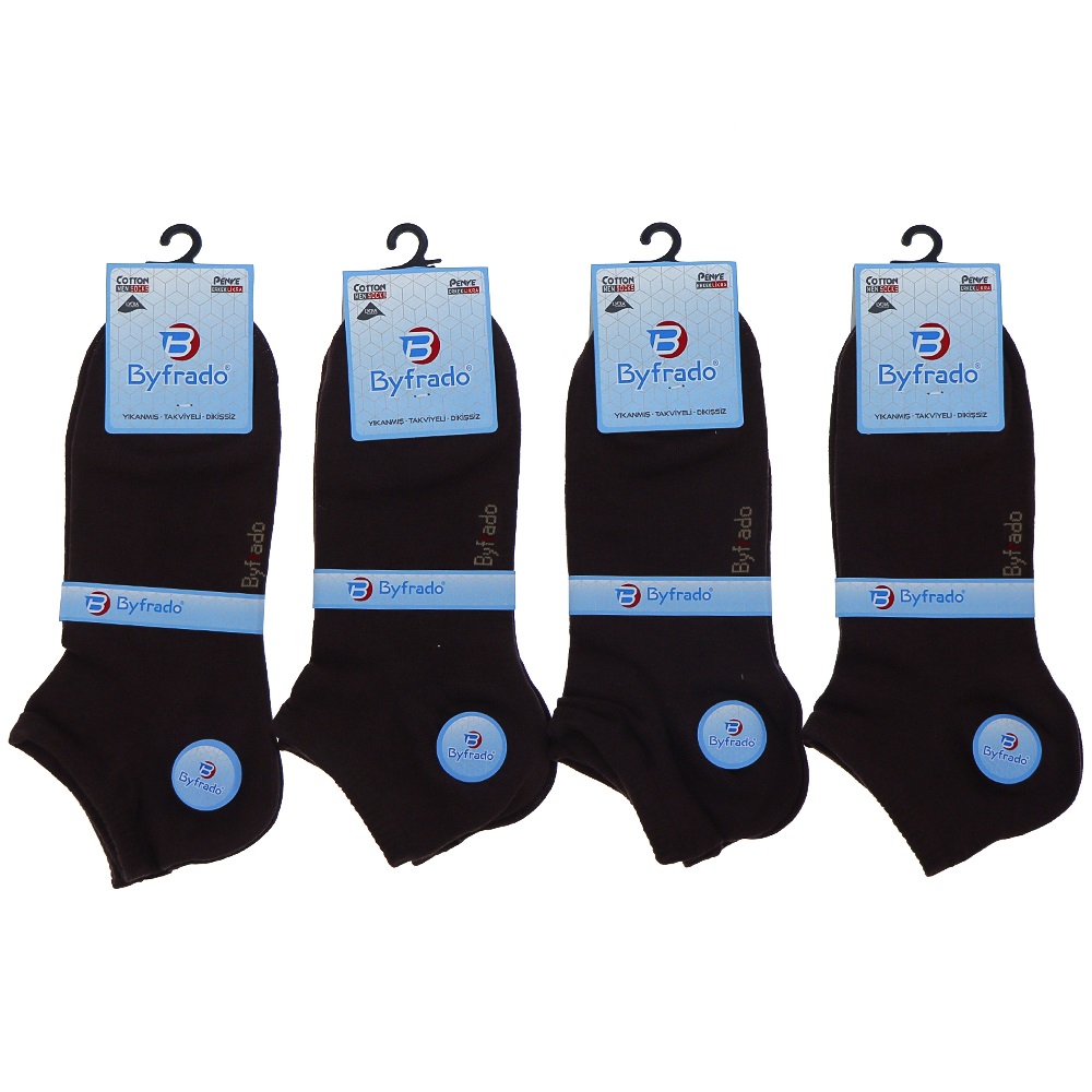 By Frado 9550 Erkek Penye Likralı Dikişsiz Takviyeli Yıkanmış Patik Çorap - Lacivert