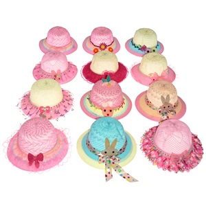 Akkuzu Kız Çocuk Hs12195 Hasır Modelli Fötr Şapka 9 - 16 Yaş - Karışık Renk