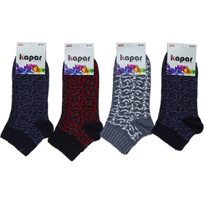 Kapar 5889 Bayan Mevsimlik Desenli Uzun Konç Patik Çorap - Karışık Renk - ASORTİ