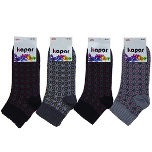 Kapar 5889 Bayan Mevsimlik Desenli Uzun Konç Patik Çorap - Karışık Renk - ASORTİ