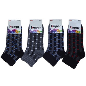 Kapar 5889 Bayan Mevsimlik Desenli Uzun Konç Patik Çorap - Karışık Renk - ASORTİ