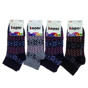 Kapar 5889 Bayan Mevsimlik Desenli Uzun Konç Patik Çorap - Karışık Renk - ASORTİ