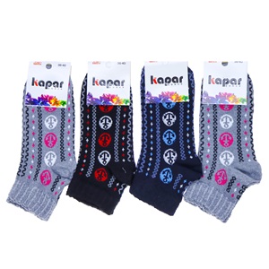 Kapar 5889 Bayan Mevsimlik Desenli Uzun Konç Patik Çorap - Karışık Renk - ASORTİ