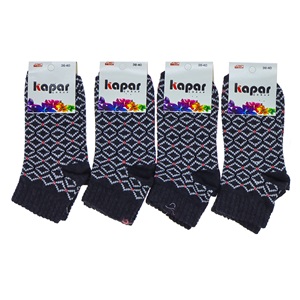 Kapar 0011 Bayan Likralı Penye Patik Çorap - Karışık Renk Desenli