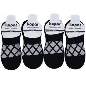 Kapar 0180 Bayan Tül İran Babet Çorap - Siyah - PAKET İÇİ TEK RENK