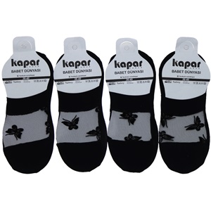 Kapar 0180 Bayan Tül İran Babet Çorap - Siyah - PAKET İÇİ TEK RENK
