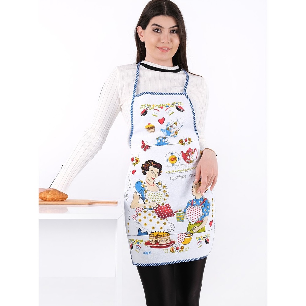 Gülcü Pamuk Pvc Mutfak Önlüğü- Karışık Renk - ASORTİ