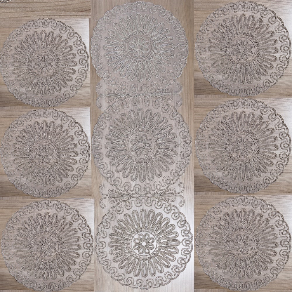 Mercan Estelika Tül Nakışlı Supla Örtü Takım 7 Parça