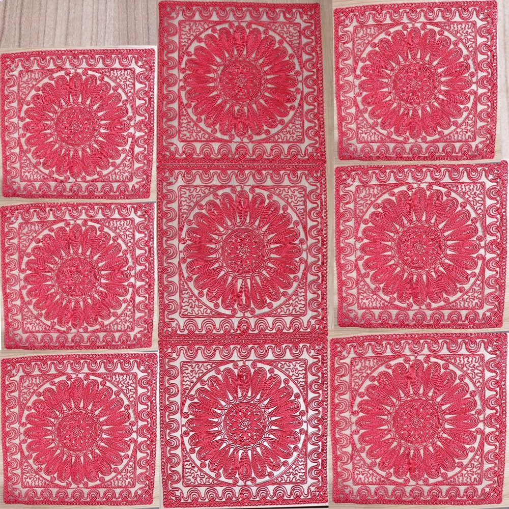 Mercan Estelika Tül Nakışlı Supla Örtü Takım 7 Parça