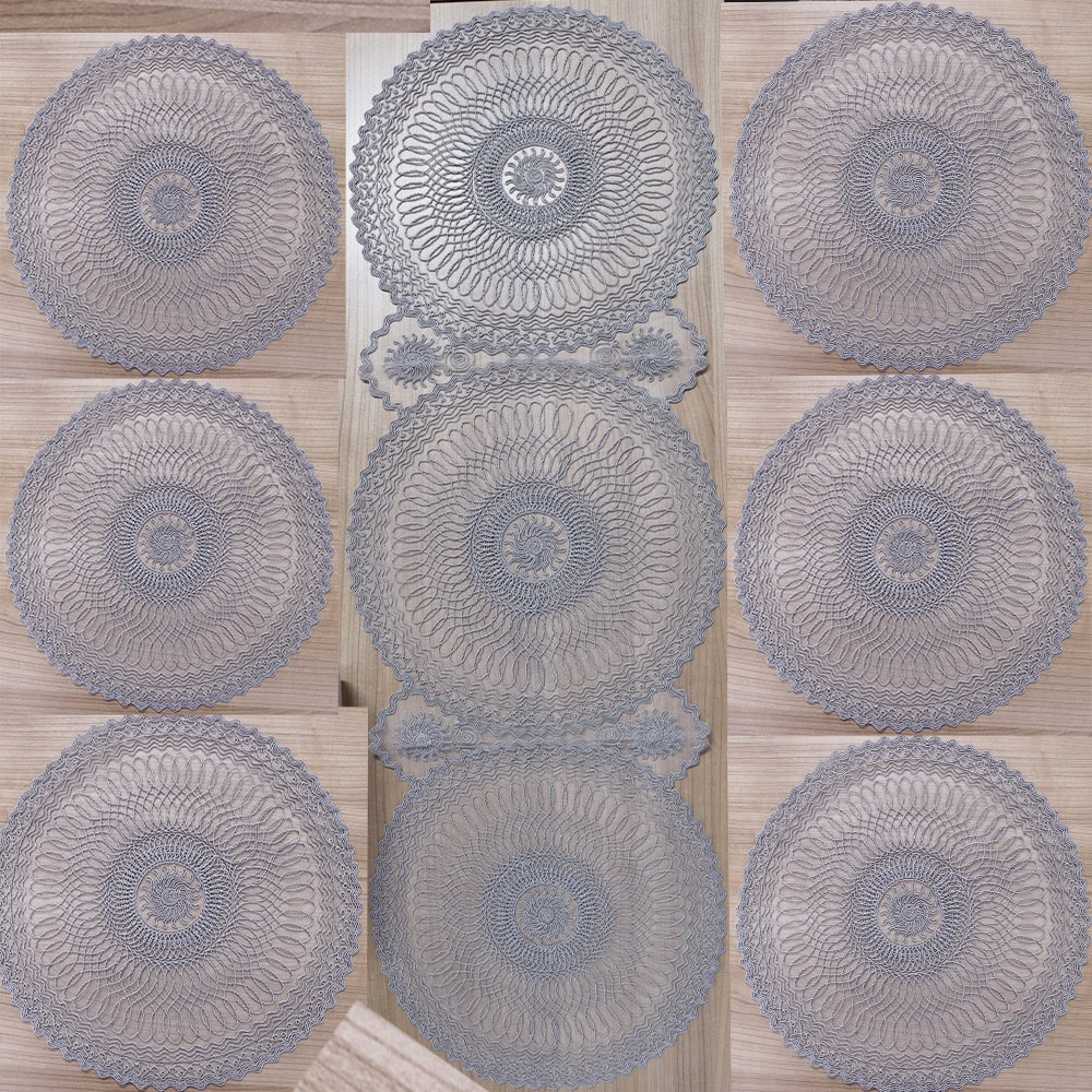 Mercan Estelika Tül Nakışlı Supla Örtü Takım 7 Parça