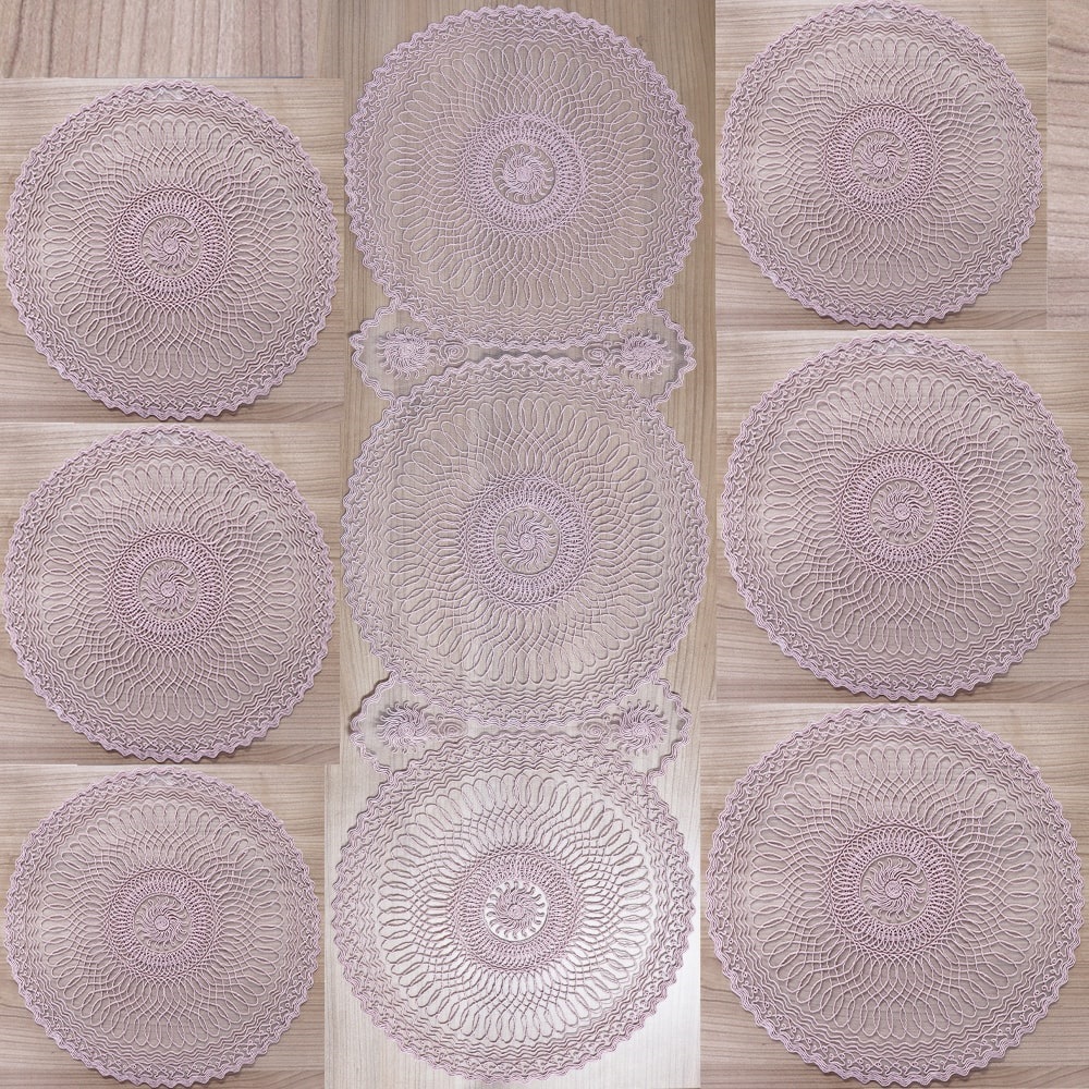 Mercan Estelika Tül Nakışlı Supla Örtü Takım 7 Parça