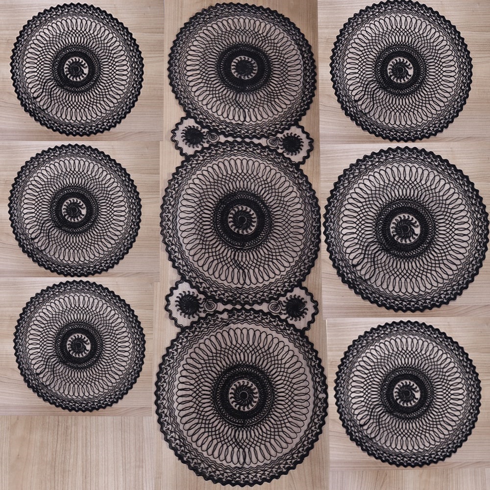 Mercan Estelika Tül Nakışlı Supla Örtü Takım 7 Parça