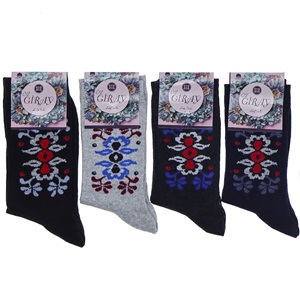 Öz Giray Bayan Desenli Likralı Mevsimlik Soket Çorap - Karışık Renk