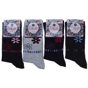 Öz Giray Bayan Desenli Likralı Mevsimlik Soket Çorap - Karışık Renk