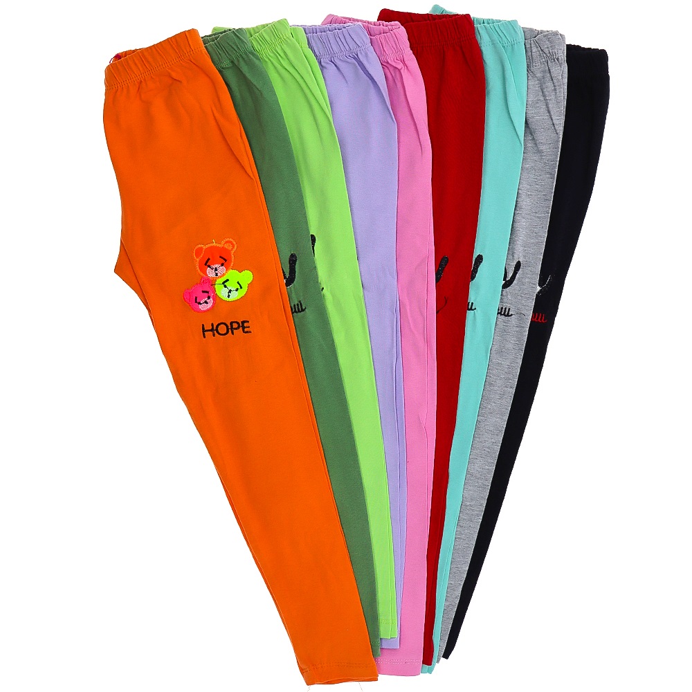 Boniboom 10012 Kız Çocuk Ayı Nakışlı Penye Tayt 3-10 Yaş