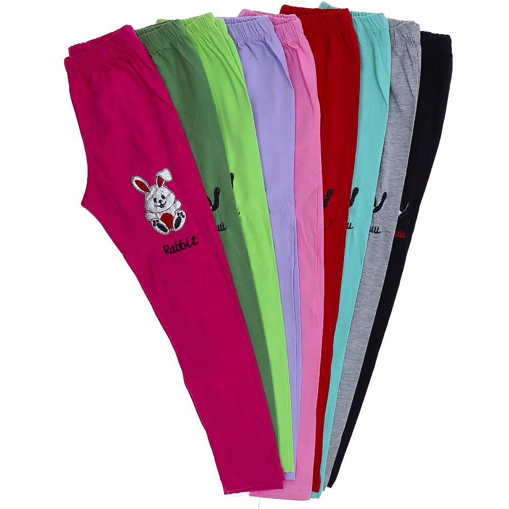 Boniboom 10012 Kız Çocuk Tavşan Nakışlı Penye Tayt 3-10 Yaş
