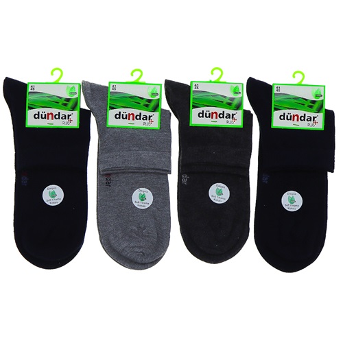 Dündar 4131 Erkek Plus Bambu Likralı Dikişsiz Uzun Konç Çorap - Siyah
