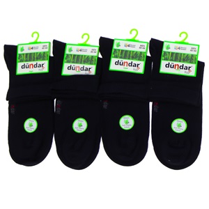 Dündar 4131 Erkek Plus Bambu Likralı Dikişsiz Uzun Konç Çorap - Siyah