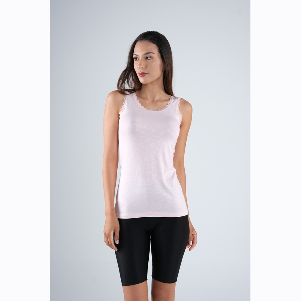 Defnem 5209 Filamlı Bayan Geniş Askılı Battal Atlet - Pudra - BATTAL