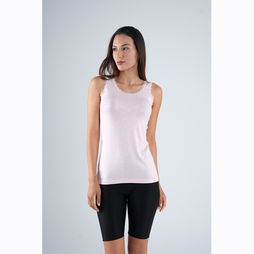 Defnem 5209 Filamlı Bayan Geniş Askılı Battal Atlet - Pudra - BATTAL